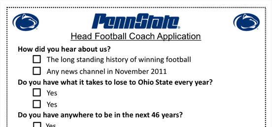 Penn State Head Coach Application