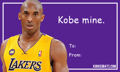 Sports Valentines Cards - Kobe Bryant