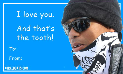 Sports Valentines Cards - Tiger Woods