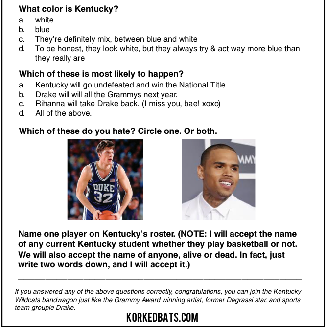 Drake's Kentucky Bandwagon Application Quiz - 2.5