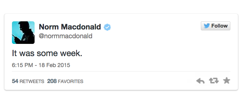 Norm MacDonald Tweet SNL40